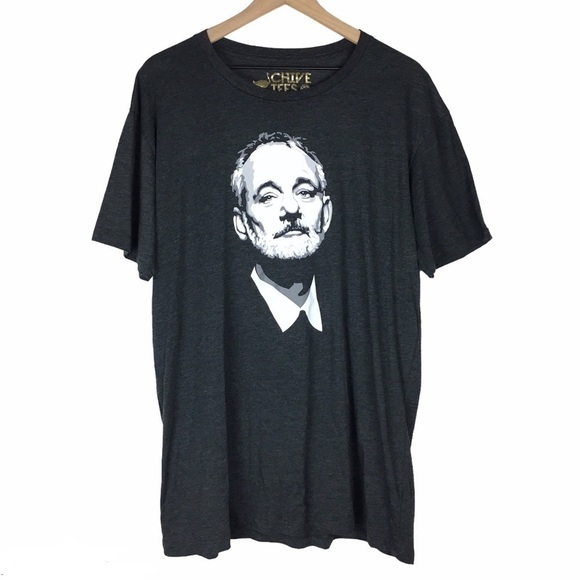 CHIVE TEES Bill Murray Graphic T Shirt Heathered Charcoal Dark Grey Soft Size XL - Picture 7 of 7